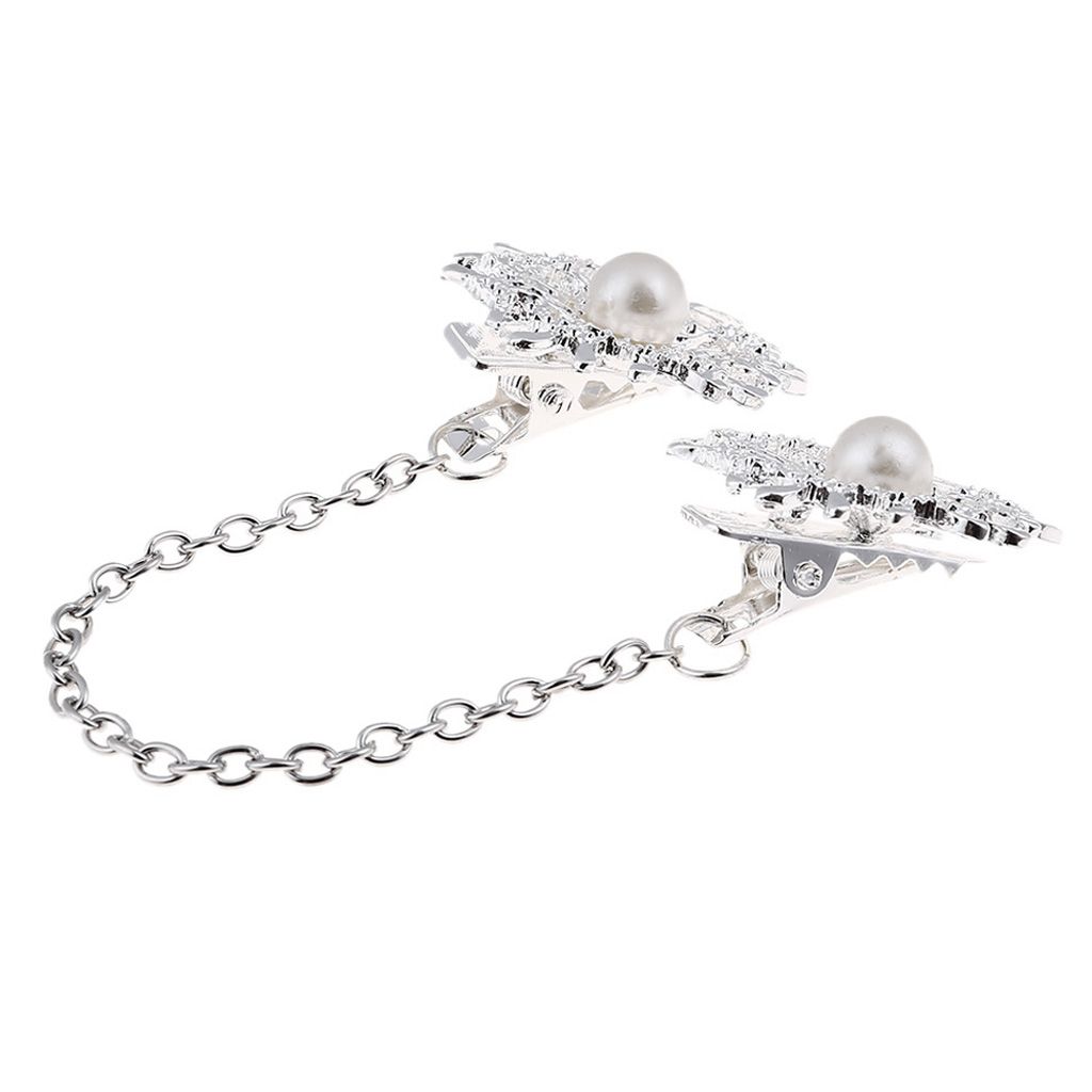 Sweater Collar Chain Clips Pearl Shawl/Dress/Blouse/Suit Clasp