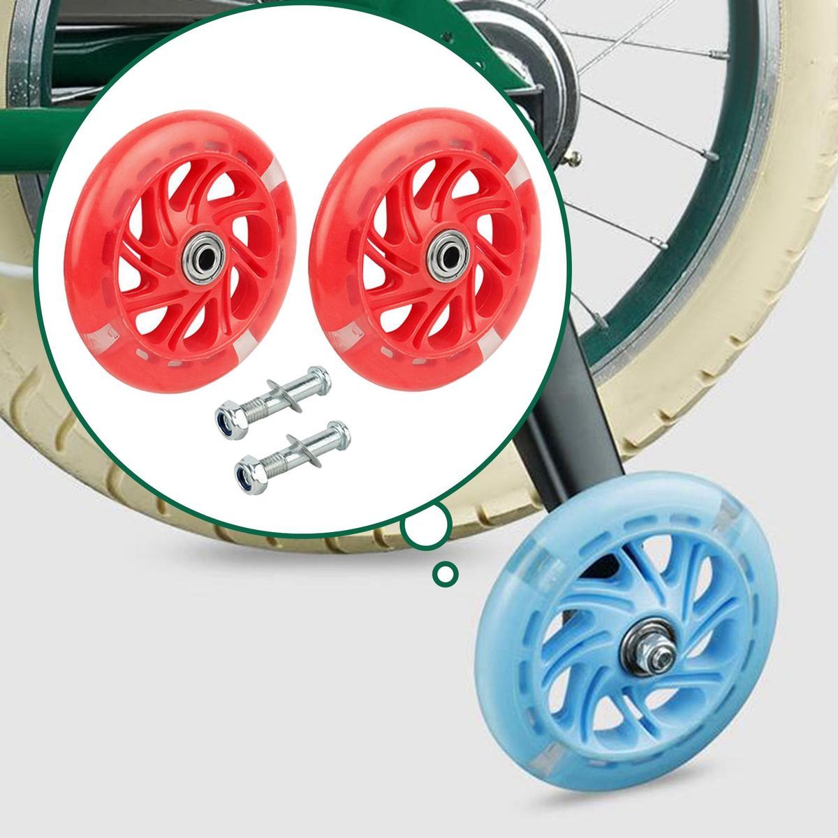 Bike Training Wheels Auxiliary  Stabilizer For Red