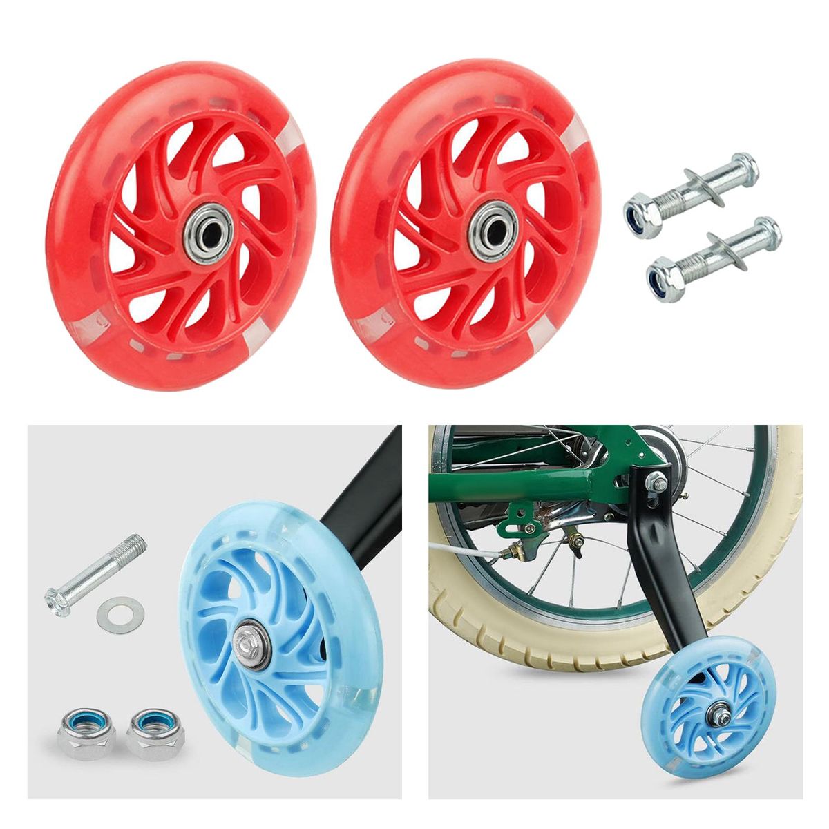 Bike Training Wheels Auxiliary  Stabilizer For Red