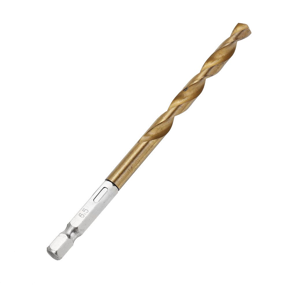 Drillpro DB-T2 13pcs 1.5-6.5mm HSS Titanium Coated 1/4 Inch