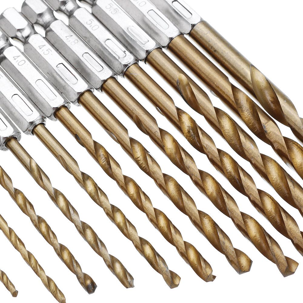 Drillpro DB-T2 13pcs 1.5-6.5mm HSS Titanium Coated 1/4 Inch