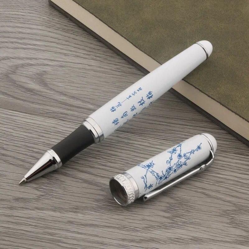 classic duke D2 Rollerball Pen metal silver plum Bossom Stationery Office School Supplies Writing Gift