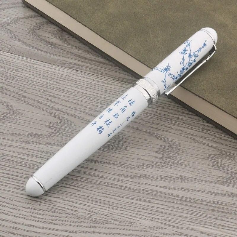 classic duke D2 Rollerball Pen metal silver plum Bossom Stationery Office School Supplies Writing Gift