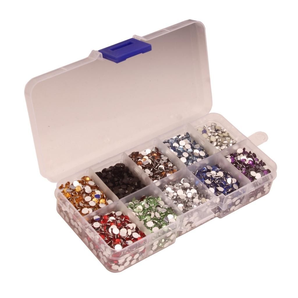9000Pcs Flatback Rhinestones Round Crystal Flat Back Gem 4mm