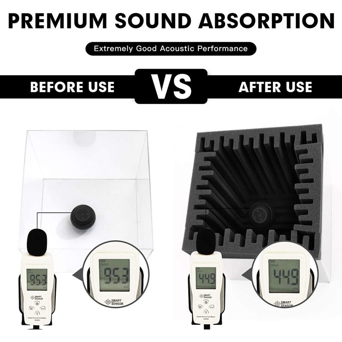 12 Packs Acoustic Foam Board,Grooved Sound Board,30X30X5cm