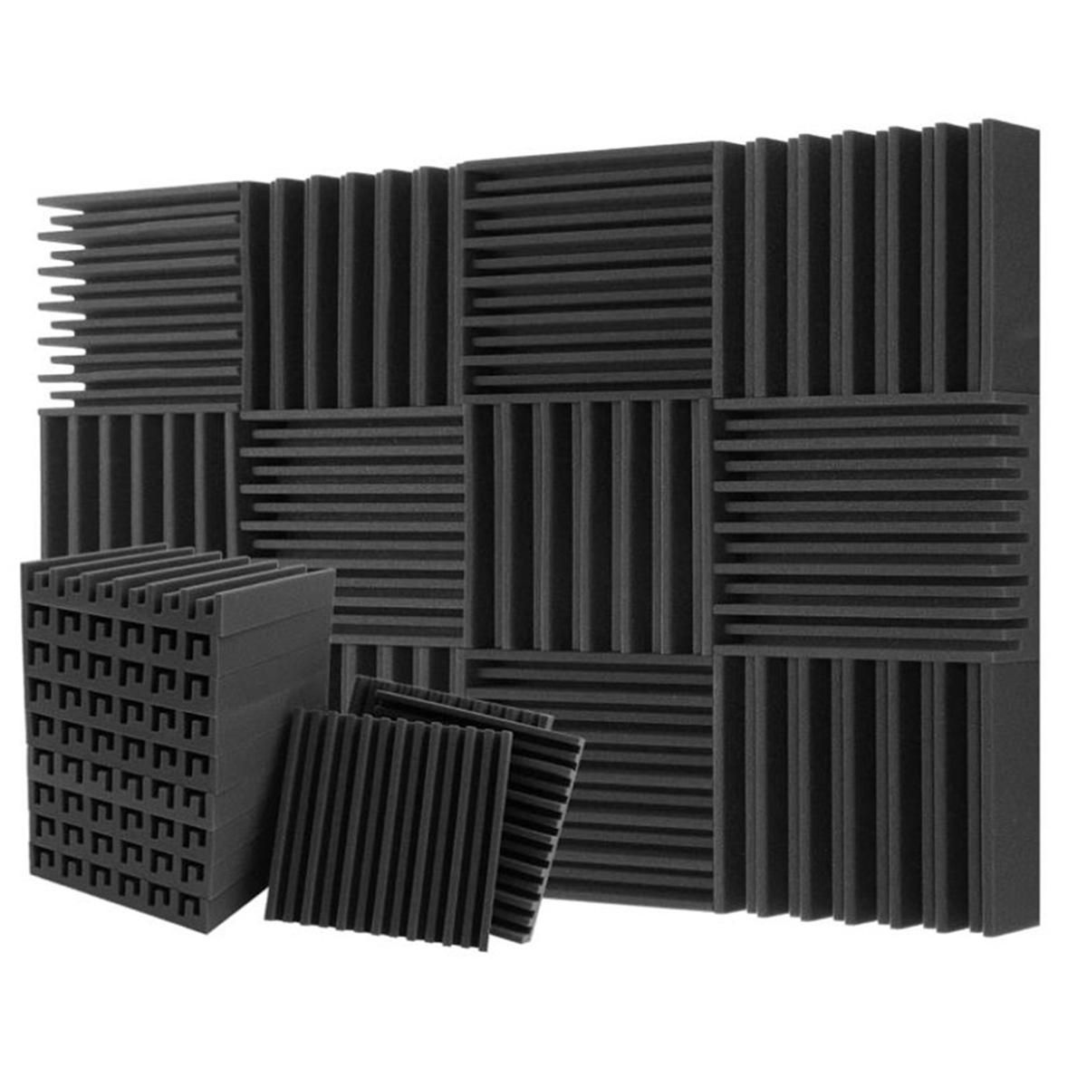 12 Packs Acoustic Foam Board,Grooved Sound Board,30X30X5cm
