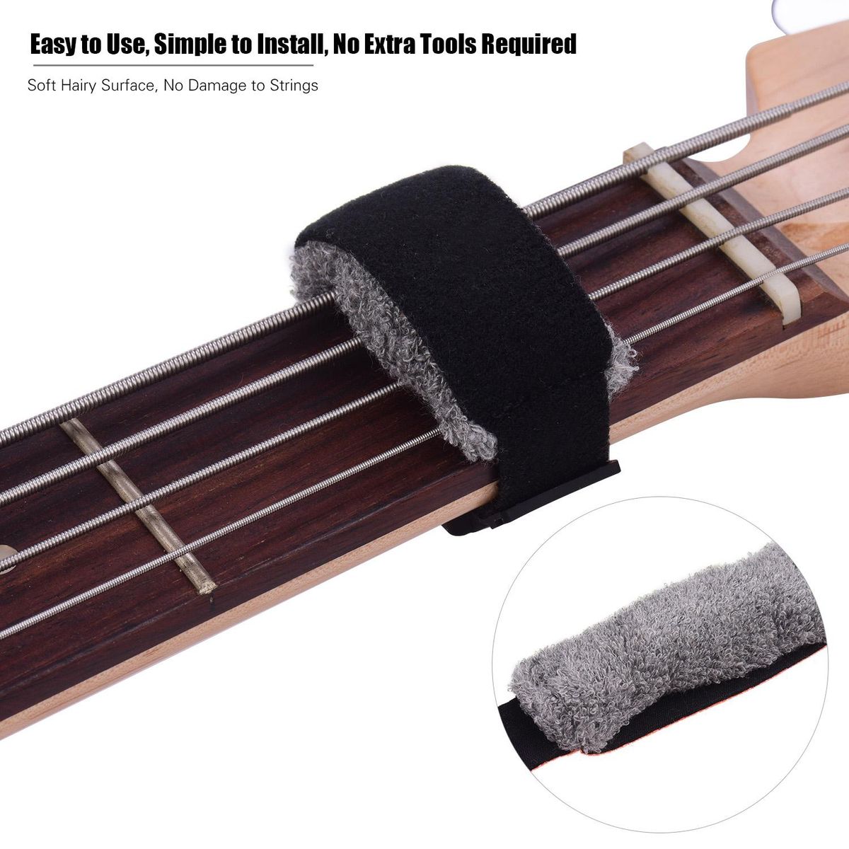 Guitar Gear Fretboard Muting Wraps 18cm Length Strings Muter for 6-String Bass/ Electric/ Acoustic/ Acoustic Guitars Musical Instrument Accessories
