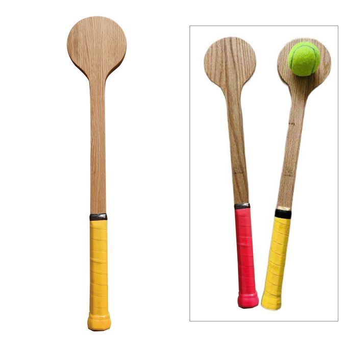 Functional Wooden Tennis Racket Pointer Tennis Mid Sweet Spot Hitting