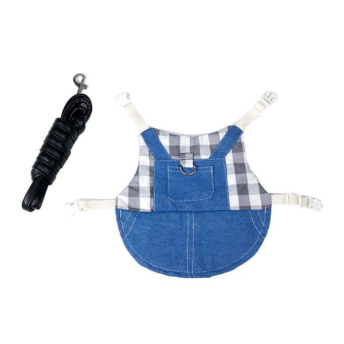 Rabbit Vest Harness Breathable Adjustable Clothes For Kitten L Gray