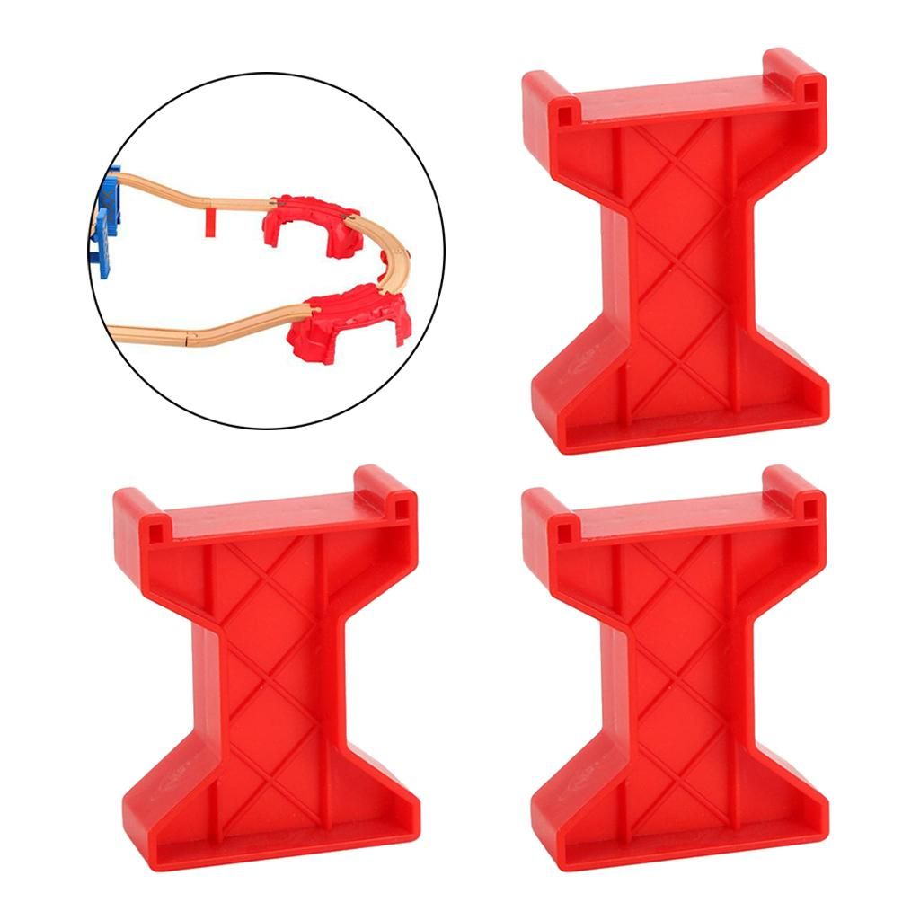 2x 3 Pieces Plastic Train Toy Bridge Support Track Railway Train Piers