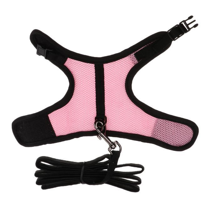 Adjustable Ferret Harness/Baby Rabbit/Squirrel/Hamster Rat Pink L