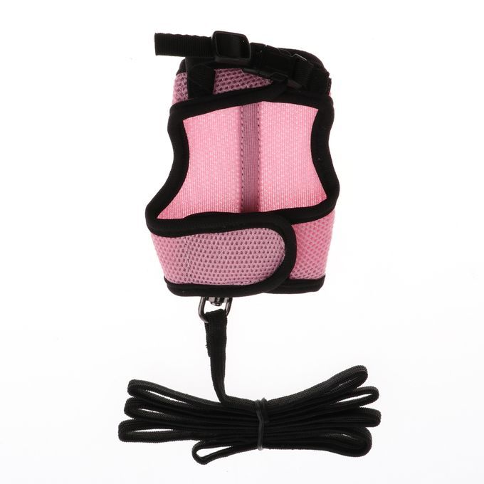 Adjustable Ferret Harness/Baby Rabbit/Squirrel/Hamster Rat Pink L