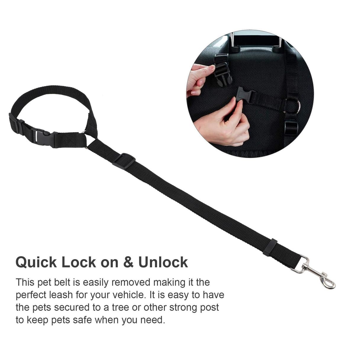 Dog Pet Safety Adjustable Car Belt Harness Leash Travel Clip Strap Lead
