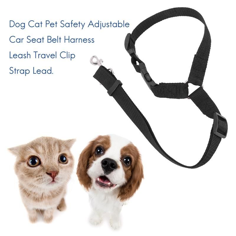 Dog Pet Safety Adjustable Car Belt Harness Leash Travel Clip Strap Lead
