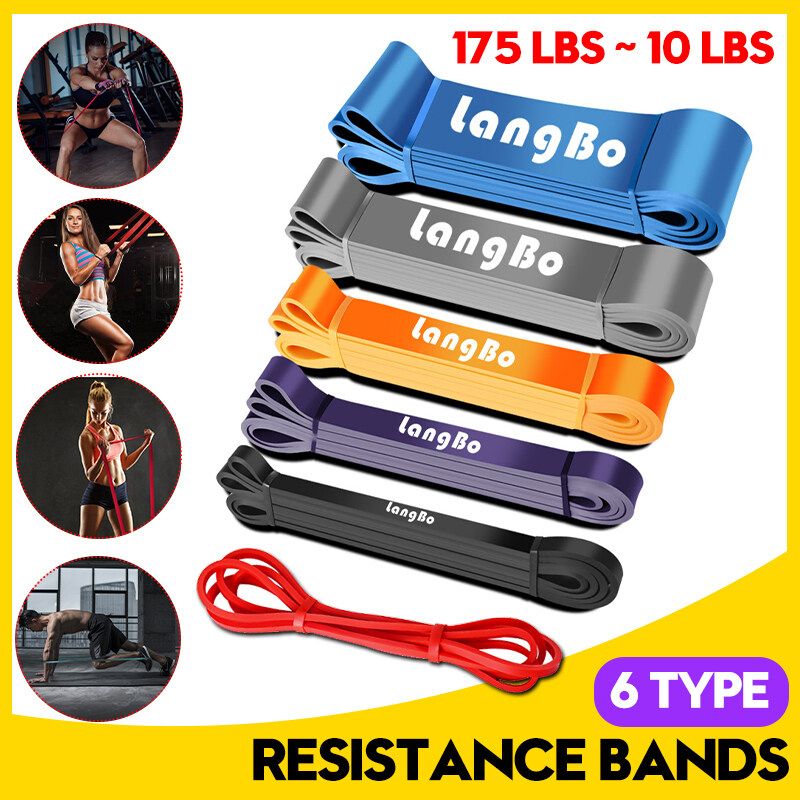 10-175LBS 82 Inch Resistance Bands Exercise Loops, Yoga Fitness Workout Rubber Bands For Physical Therapy, Rehab, Stretching, Home Fitness Red