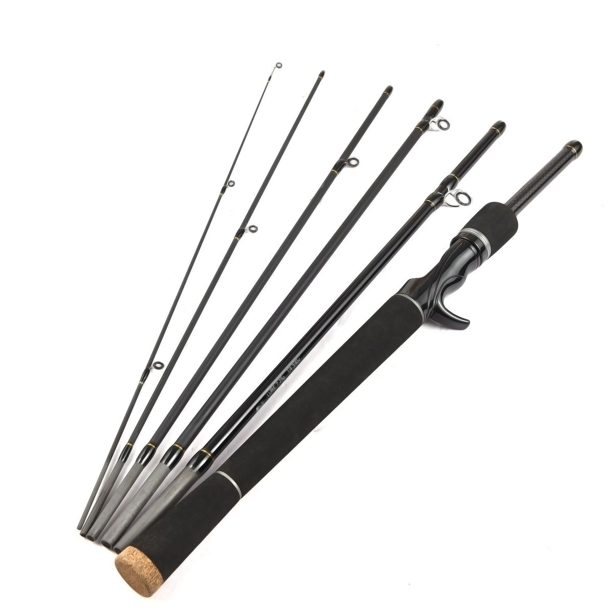 6 Piece Fishing Pole Ultralight Spinning/Casting Rod Travel