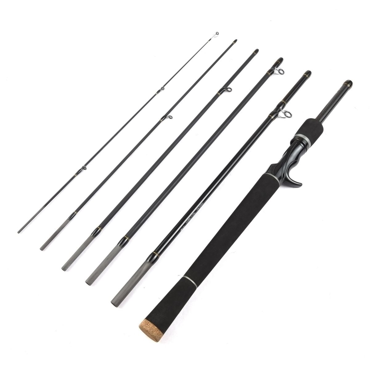 6 Piece Fishing Pole Ultralight Spinning/Casting Rod Travel