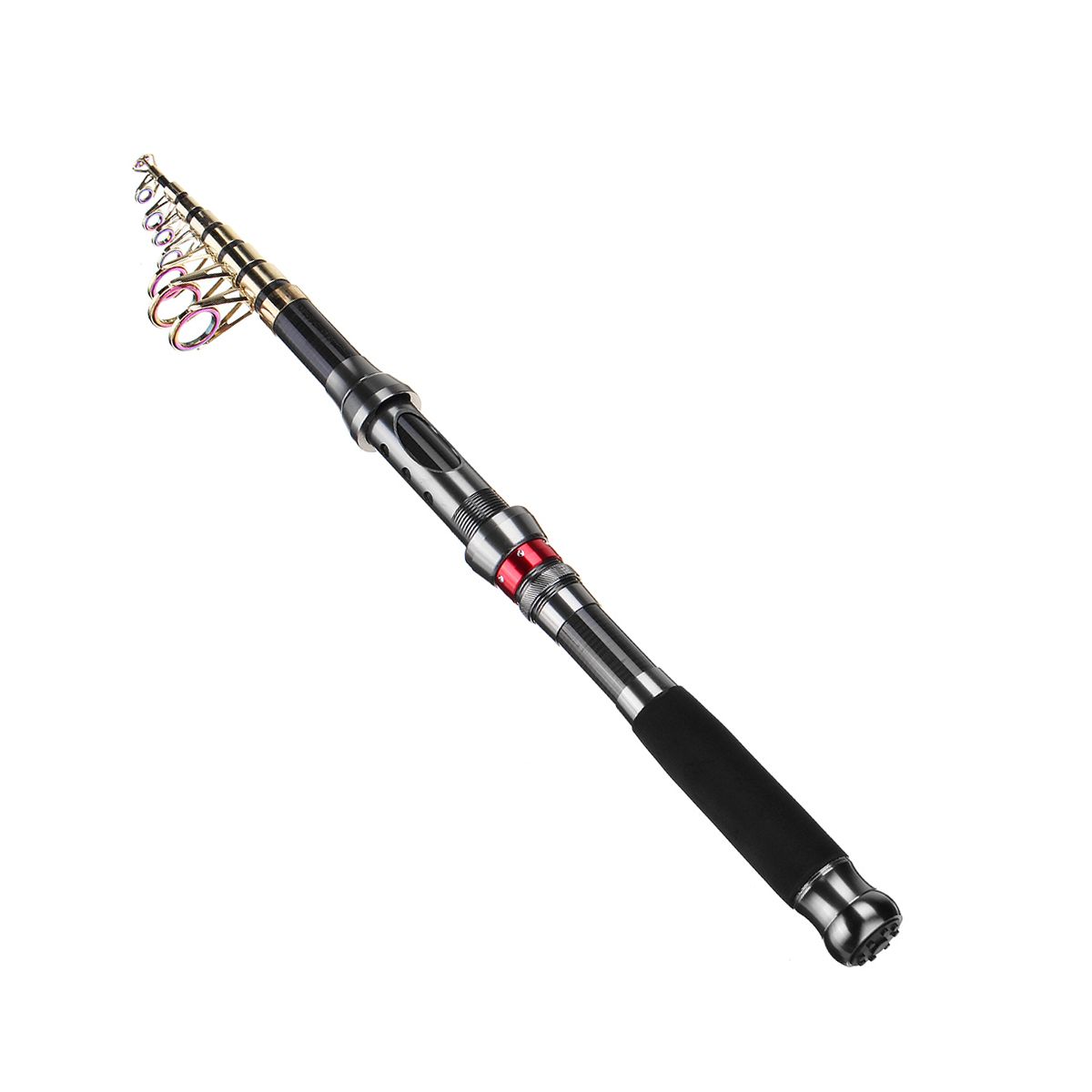 2.1-3m Ultralight Pocket Telescopic Rod Beach Rod Spinning Pole Black 3.0