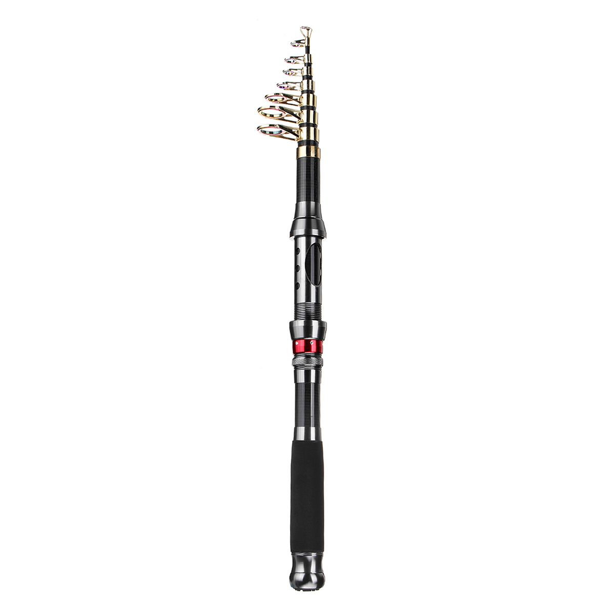 2.1-3m Ultralight Pocket Telescopic Rod Beach Rod Spinning Pole Black 3.0