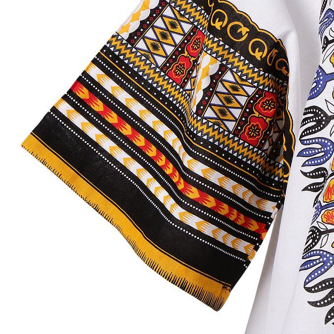 2pcs Mens Dashiki Shirt African Embroidery Print Festival Hippie