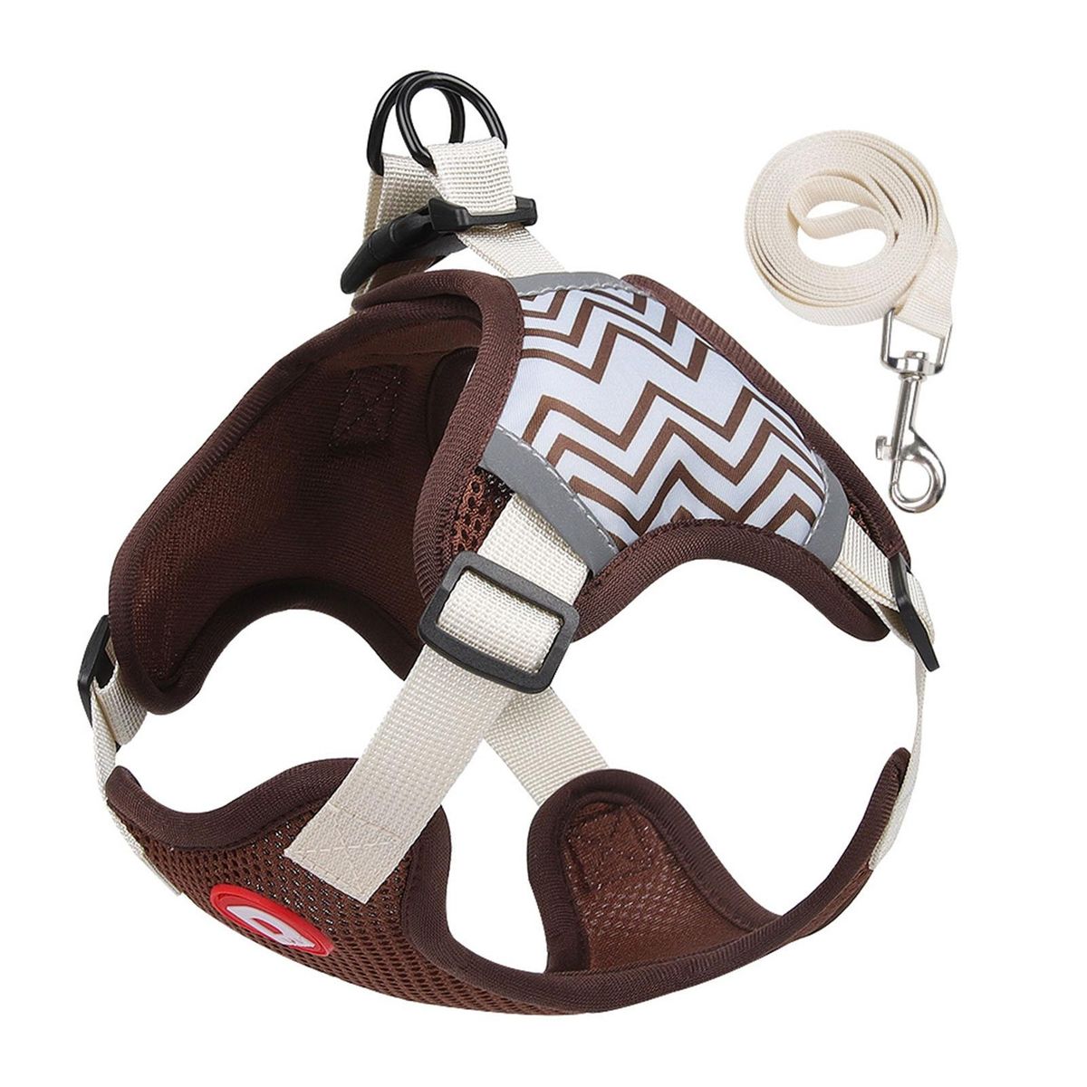 1 Set Dog Vest Puppy Pet Walking Leash Harness Vest Coffee