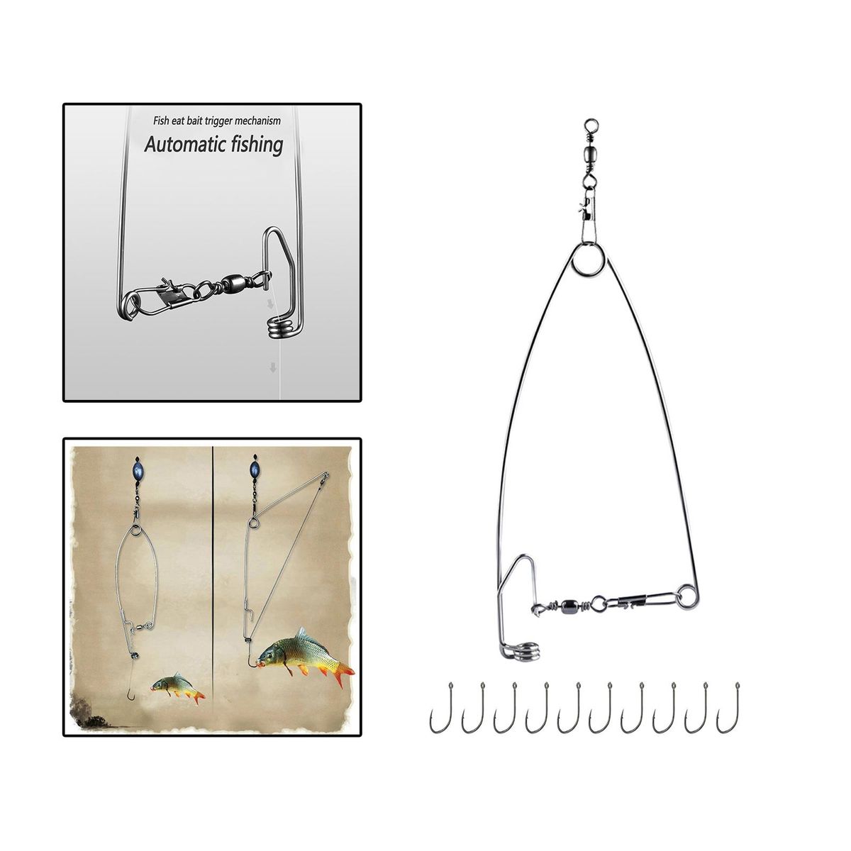 Automatic Fishing Hook Spring Fishhook For Trapping Rivers
