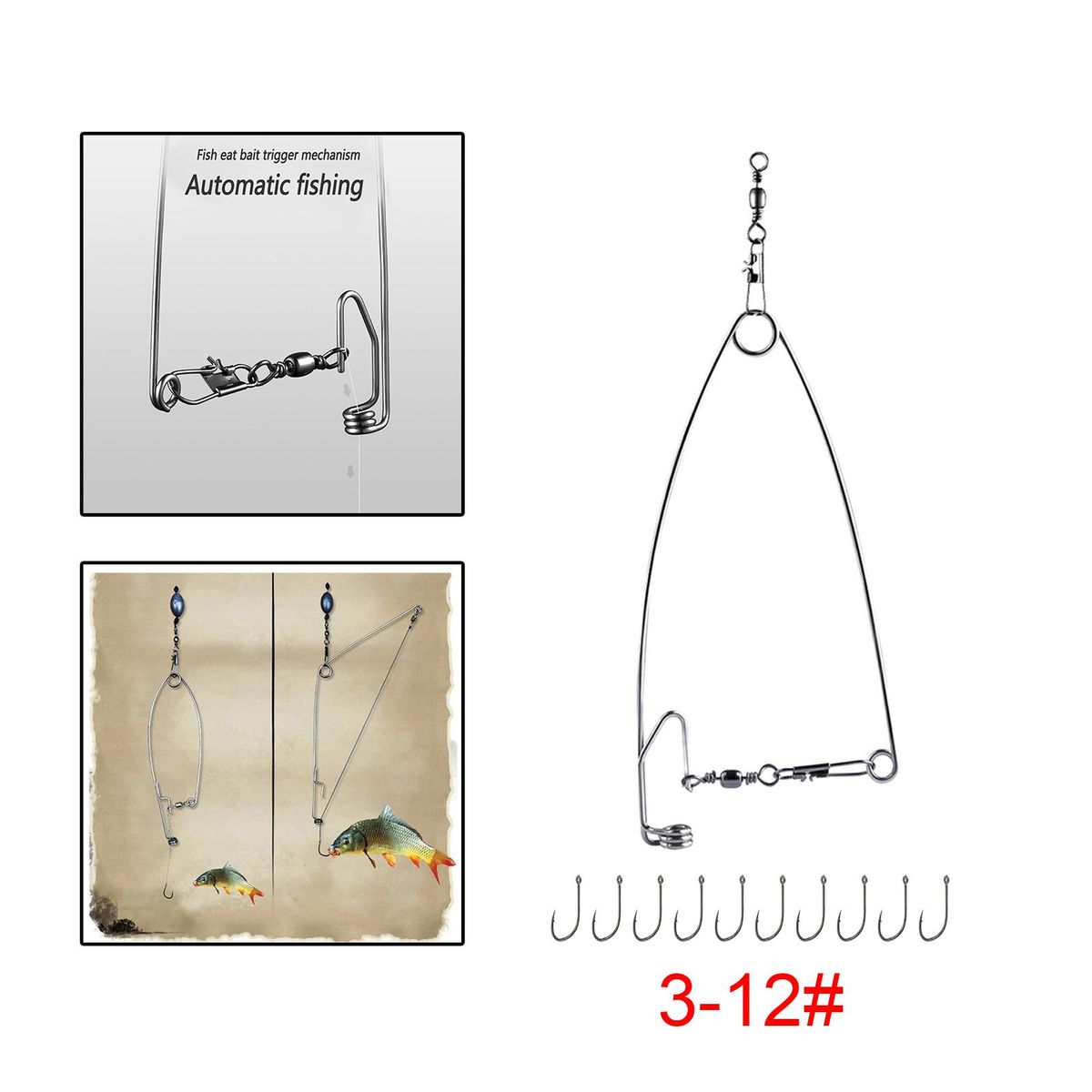 Automatic Fishing Hook Spring Fishhook For Trapping Rivers