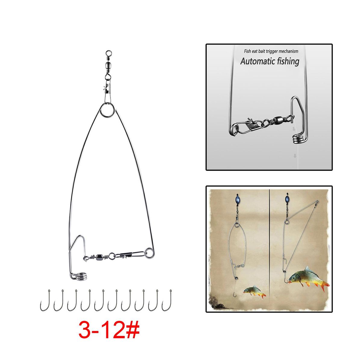 Automatic Fishing Hook Spring Fishhook For Trapping Rivers