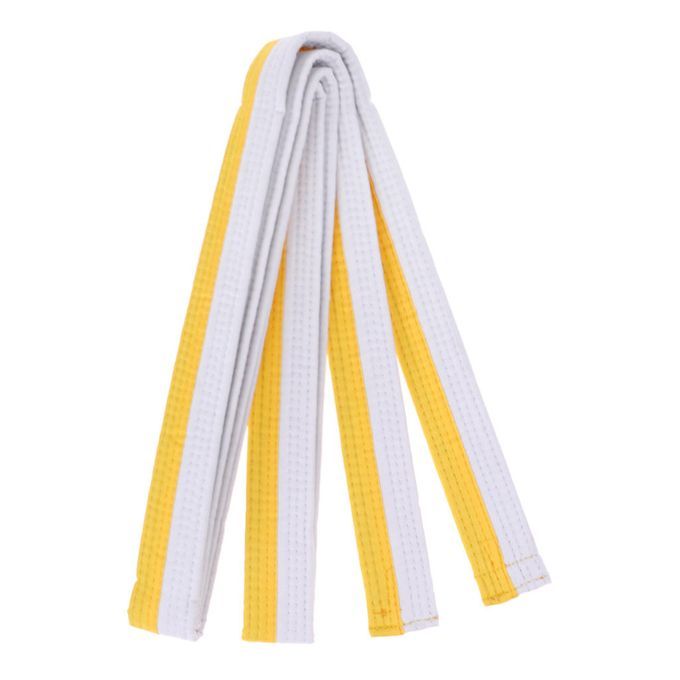 Taekwondo Belt Karate Martial Arts Aikido Double Wrap White And Yellow