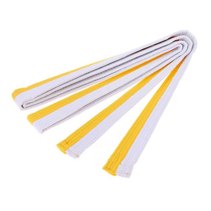 Taekwondo Belt Karate Martial Arts Aikido Double Wrap White And Yellow