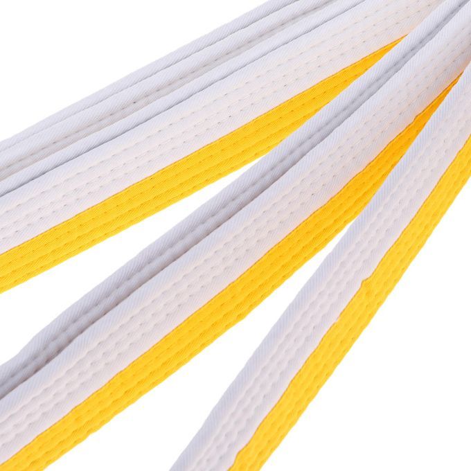 Taekwondo Belt Karate Martial Arts Aikido Double Wrap White And Yellow
