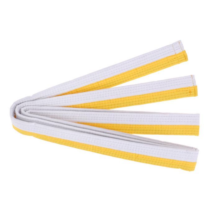 Taekwondo Belt Karate Martial Arts Aikido Double Wrap White And Yellow