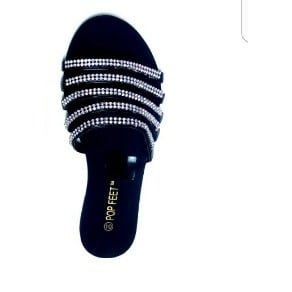 Flat Slippers with Crystals
