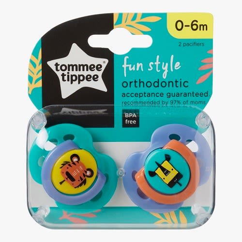 Closer To Nature Fun Style Baby Pacifier, 2 Packs - Teal And Lilac
