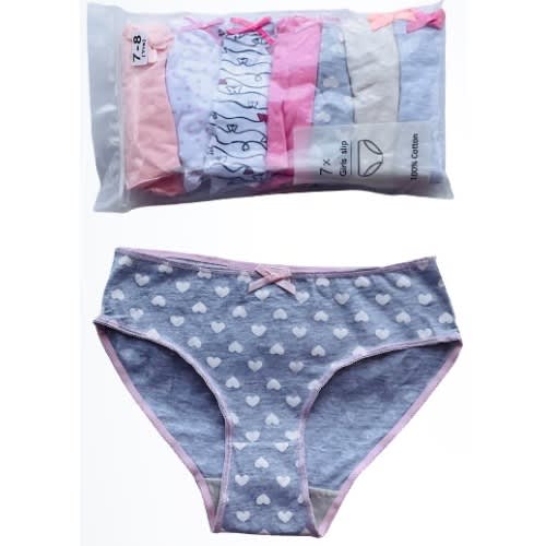 7 Pack Colored Girls Briefs- F6