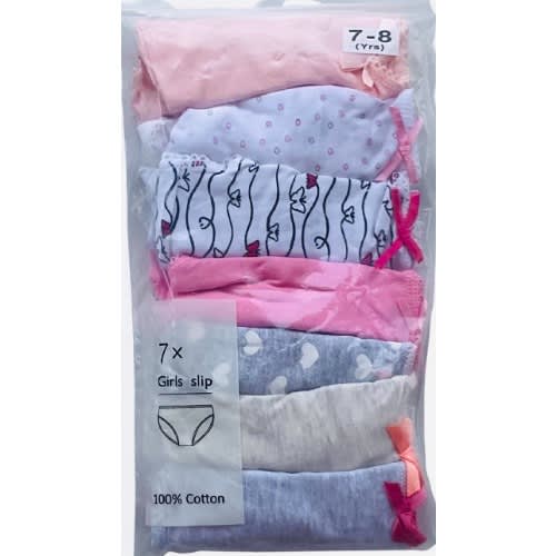 7 Pack Colored Girls Briefs- F6