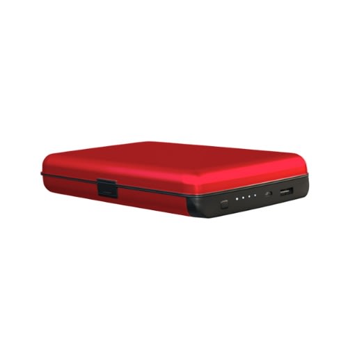 Rfid Blocking E-charge Wallet With Power Bank - Red