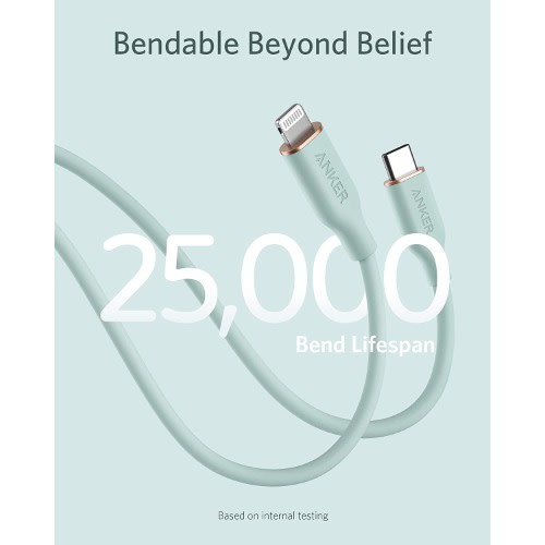 Powerline Iii Flow USB-c To Lightning Cable 3ft – Mint Green