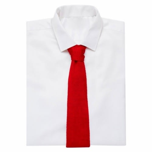 Men's Knitted Long Tie - Red