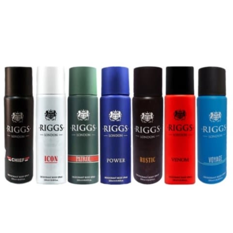 Riggs London Body Spray Perfumes 7 Pieces