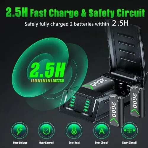 X1 Controller Charger With 2600mah Battery Pack - Black