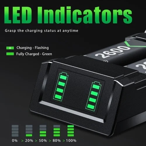 X1 Controller Charger With 2600mah Battery Pack - Black