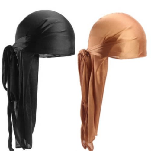 2 In 1 Silky Durags(black & Brown)