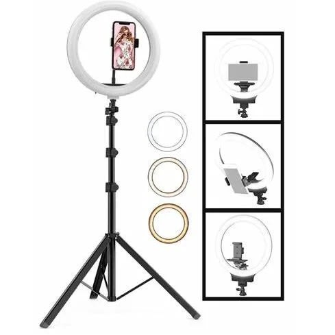 Selfie Ring Light + Tripod Stand And Phone Holder - 10 Inches