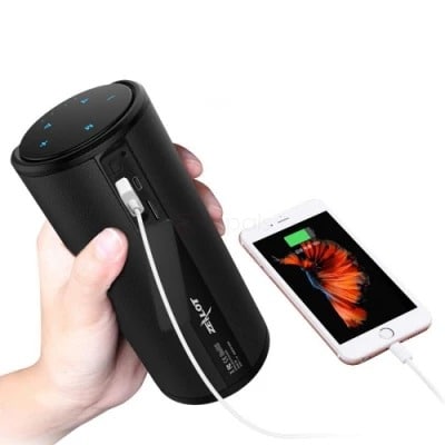 Zealot S8 Wireless Bluetooth Power Bank Speaker With Touch Control - Black