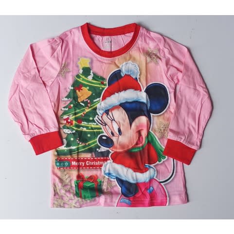 Minnie Mouse Christmas Theme Girls Pyjamas Set