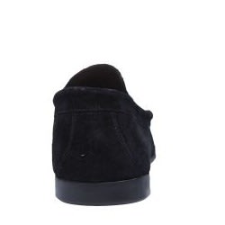 Belt Detail Suede Loafers - Black