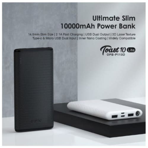 Oraimo Slim Power Bank With Led Torch -10000mAh
