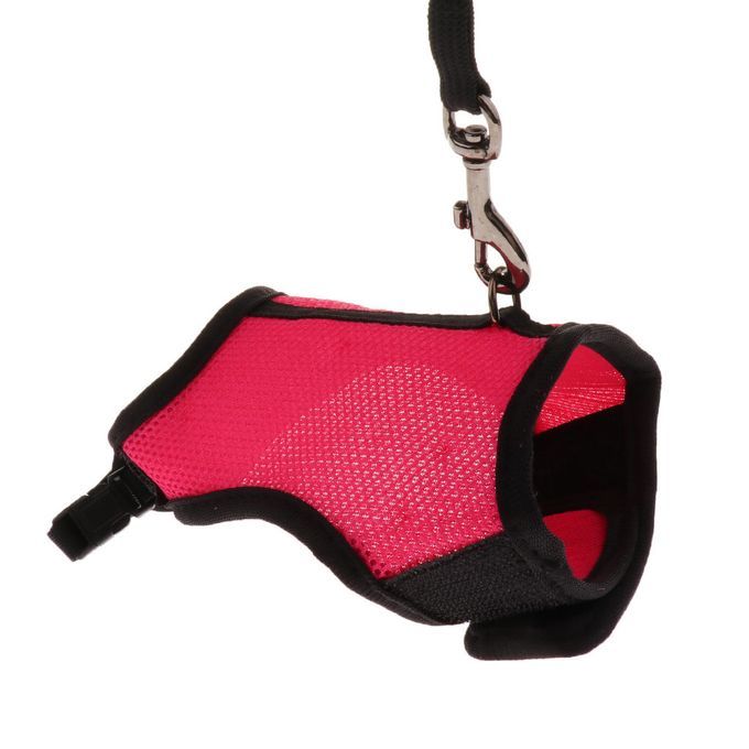 Small Pet Rabbit Harness Leash Set Adjustable Hamster Harness Peach L