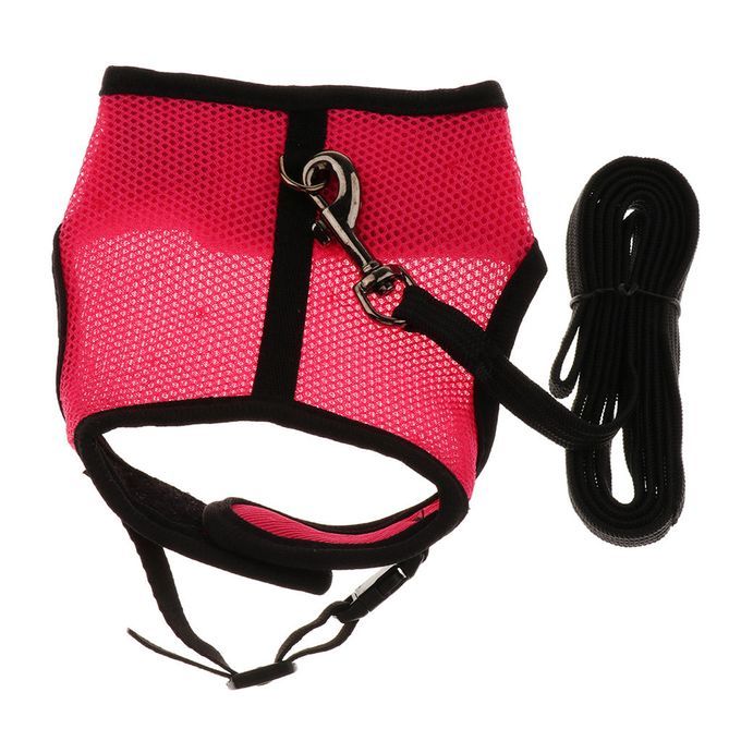 Small Pet Rabbit Harness Leash Set Adjustable Hamster Harness Peach L